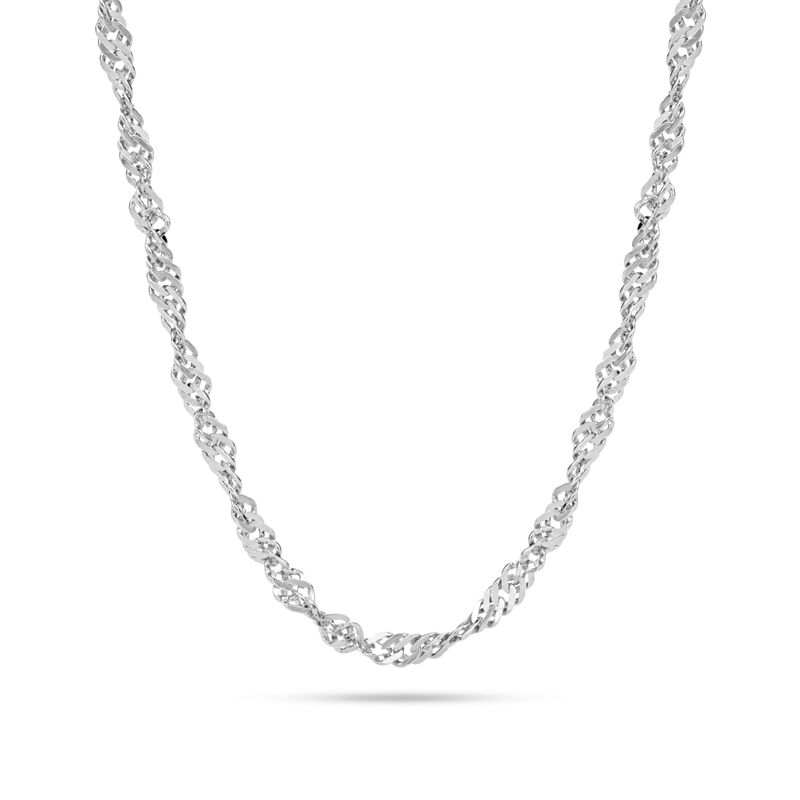 22" Adjustable Singapore Chain in Sterling Silver image number null